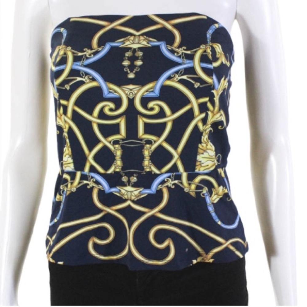 J.McLaughlin Strapless Print Top - Picture 3 of 11